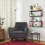 Roca 24"x6" Bookshelves for Living Room Decor, 2-Tier Floating Shelves - Black - Set of 1, or 2