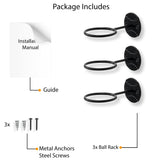 SPORTA Baseball Rack – Set of 3 – Black - Wallniture