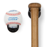 SPORTA Baseball Bat Wall Mount Display Stand for Sports Memorabilia, Baseball Ball Storage Rack – Set of 2, or 6 – Black - Wallniture