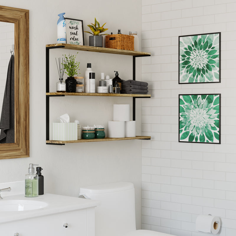 PONZA Floating Shelves for Wall, Bathroom Shelves for Over The Toilet –  Wallniture