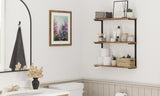 TIVOLI Floating Shelves for Wall Decor, Bathroom Shelves 3-Tier - Burnt, or White