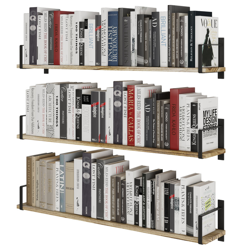 TOLEDO 36 Long Floating Shelves for Wall Storage, Floating Bookshelf, –  Wallniture