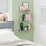 Toledo Bookshelf Living Room Decor Kitchen Organization Floating Shelves - Set of 3 - Gray, or Black