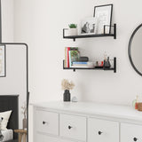 TOLEDO Floating Shelves for Living Room Wall Shelves - Black - Set of 2, or 3