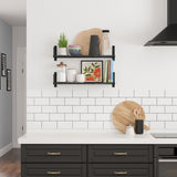 TOLEDO Floating Shelves for Living Room Wall Shelves - Black - Set of 2, or 3