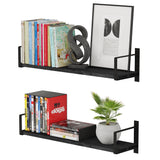 TOLEDO Floating Shelves for Living Room Wall Shelves - Black - Set of 2, or 3